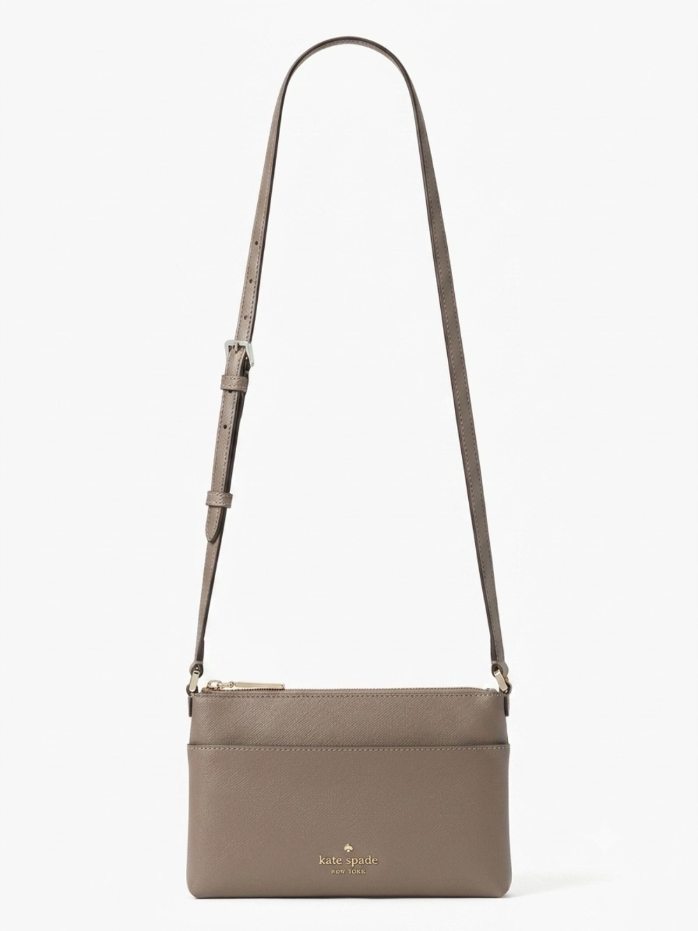 Kate Spade Saffiano Leather Crossbody Bag in Taupe Grey | Excellent Condition